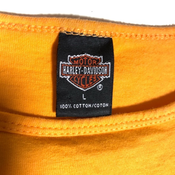 Harley Davidson Orange Biker Chick Crop Top Tank - Picture 4 of 5